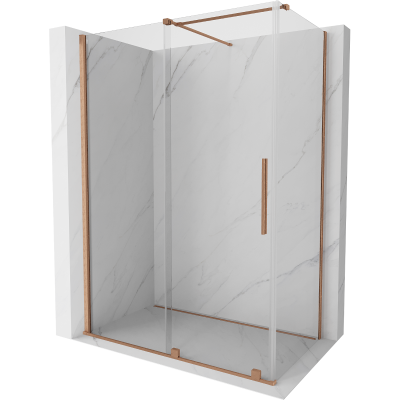 Mexen Velar Schiebeduschkabine 140 x 85 cm, transparent, gebürstetes Kupfer - 871-140-085-01-65