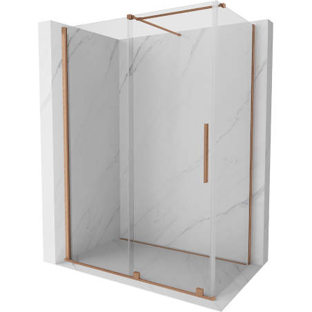 Mexen Velar Schiebeduschkabine 140 x 85 cm, transparent, gebürstetes Kupfer - 871-140-085-01-65