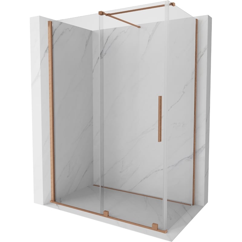 Mexen Velar schiebetüren-duschkabine 160 x 85 cm, transparent, gebürstetes kupfer - 871-160-085-01-65