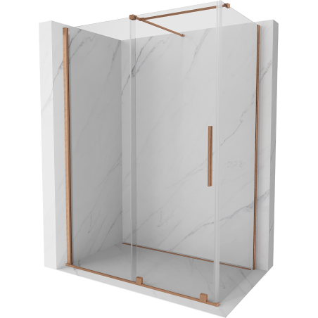 Mexen Velar Schiebetür-Duschkabine 160 x 90 cm, transparent, gebürstetes Kupfer - 871-160-090-01-65