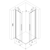 Mexen Velar Duo Duschkabine Schiebetür 90 x 80 cm, transparent, gebürstetes Gold - 871-090-080-02-55