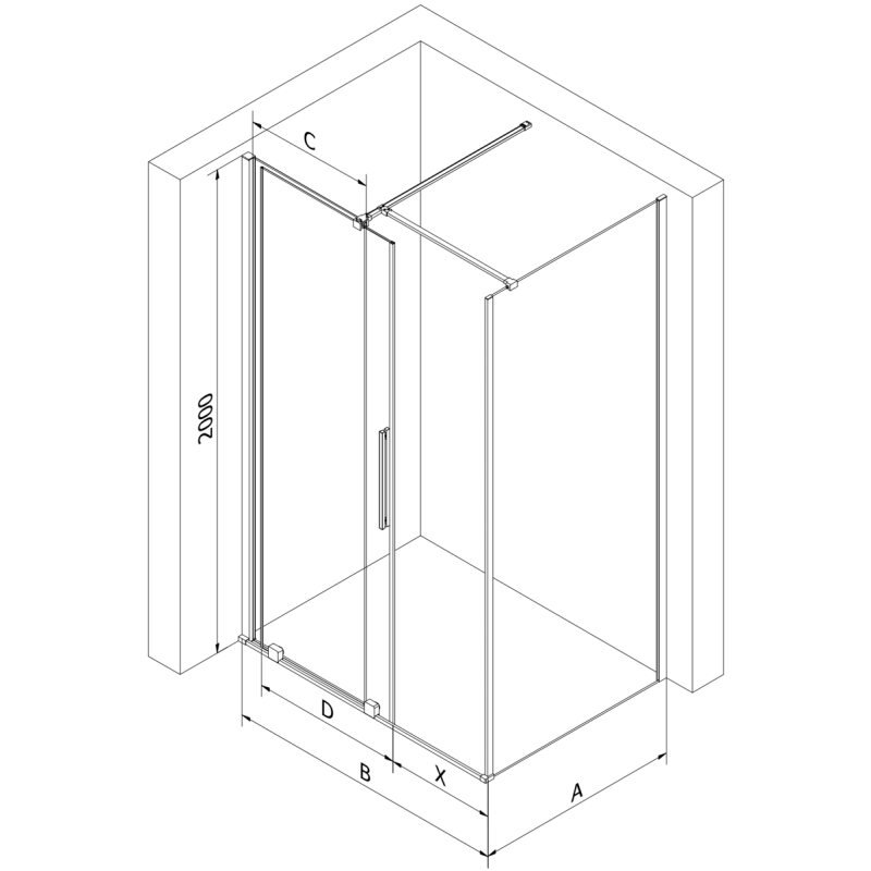 Mexen Velar Schiebeduschkabine 90 x 75 cm, transparent, gebürstetes Gold - 871-090-075-01-55