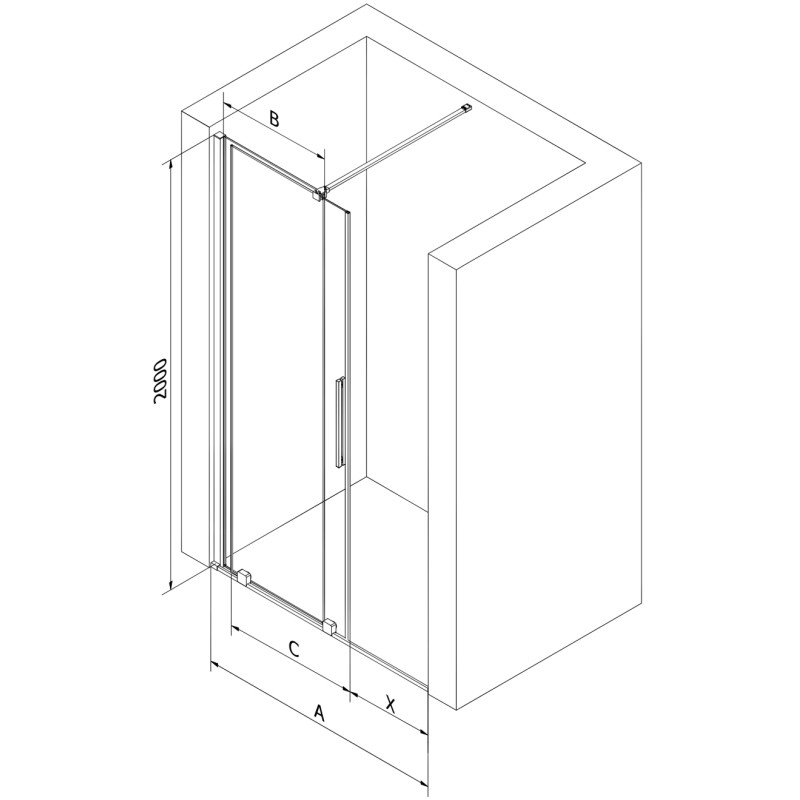 Mexen Velar Schiebetür Duschabtrennung 160 cm, transparent, Chrom - 871-160-000-01-01
