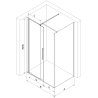 Mexen Velar Schiebeduschkabine 100 x 80 cm, transparent, gebürstetes Gold - 871-100-080-01-55