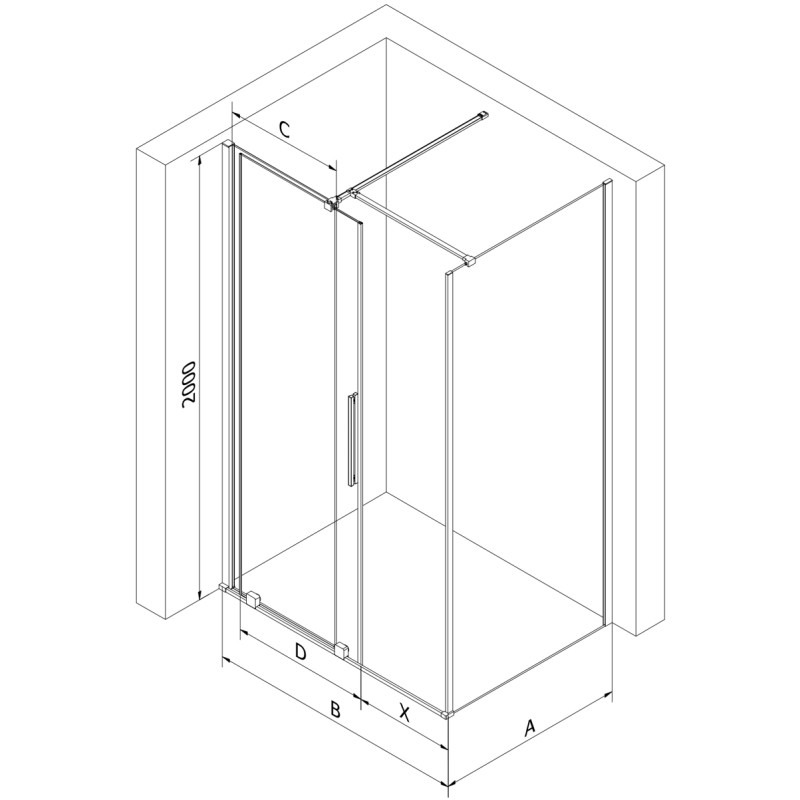 Mexen Velar Schiebeduschkabine 120 x 100 cm, transparent, Roségold - 871-120-100-01-60