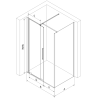 Mexen Velar Duschkabine, Schiebetür 150 x 85 cm, transparent, Roségold - 871-150-085-01-60