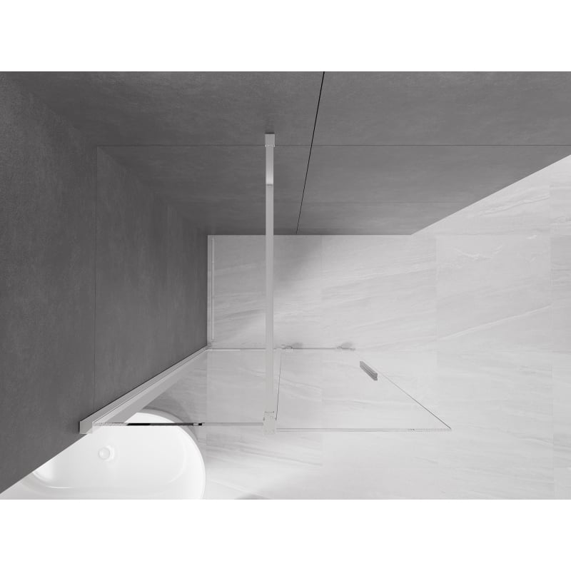 Mexen Velar Schiebetür-Duschwand Walk-in 85 x 200 cm, transparent 8 mm, Chrom - 871-085-000-03-01