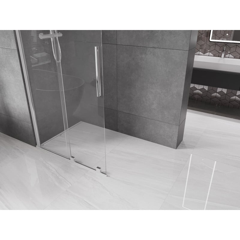 Mexen Velar Schiebeduschwand Walk-in 90 x 200 cm, transparent 8 mm, Chrom - 871-090-000-03-01