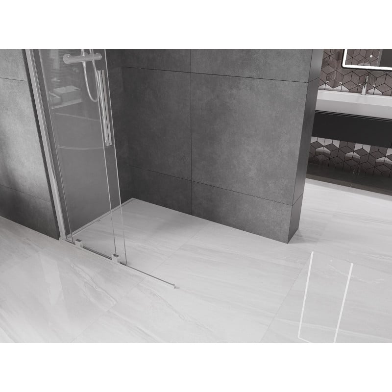 Mexen Velar Schiebeduschwand Walk-in 100 x 200 cm, transparent 8 mm, Chrom - 871-100-000-03-01