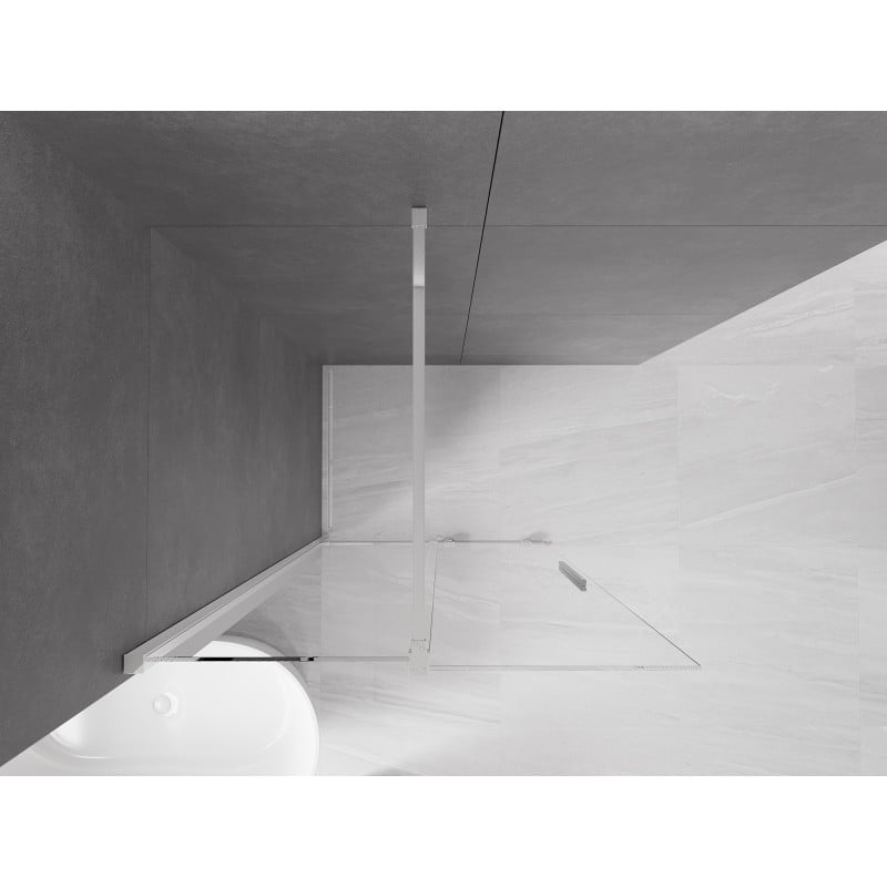 Mexen Velar Schiebeduschwand Walk-in 100 x 200 cm, transparent 8 mm, Chrom - 871-100-000-03-01
