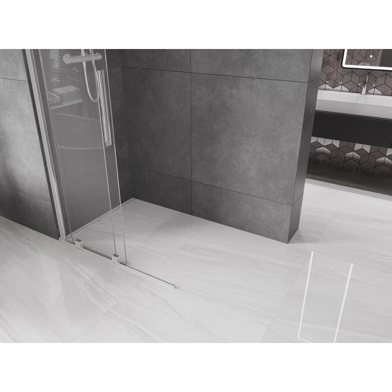 Mexen Velar Duschwand verschiebbar Walk-in 110 x 200 cm, transparent 8 mm, Chrom - 871-110-000-03-01