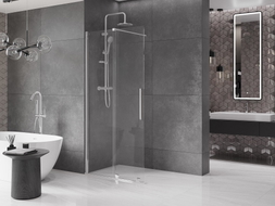 Mexen Velar Duschwand verschiebbar Walk-in 110 x 200 cm, transparent 8 mm, Chrom - 871-110-000-03-01