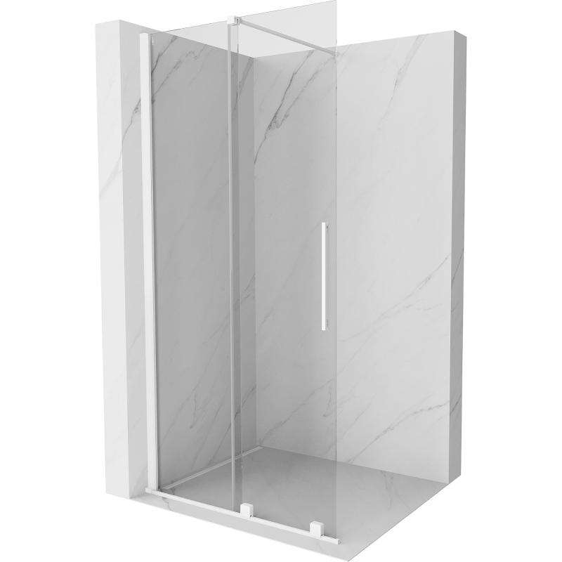 Mexen Velar Duschwand falchend Walk-in 70 x 200 cm, transparent 8 mm, weiß - 871-070-000-03-20