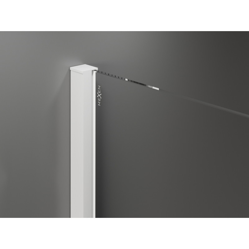 Mexen Velar Schiebetür-Duschwand Walk-in 75 x 200 cm, transparent 8 mm, weiß - 871-075-000-03-20