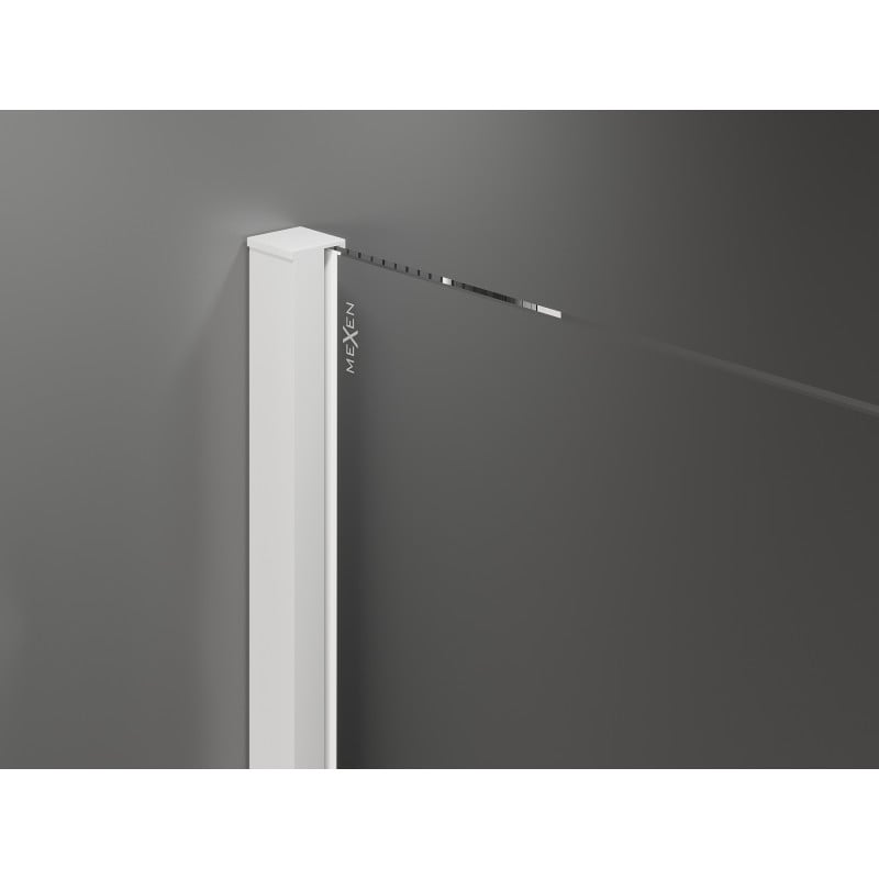 Mexen Velar Duschwand Schiebetür Walk-in 85 x 200 cm, transparent 8 mm, weiß - 871-085-000-03-20