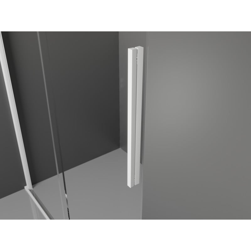 Mexen Velar Duschwand Schiebetür Walk-in 85 x 200 cm, transparent 8 mm, weiß - 871-085-000-03-20