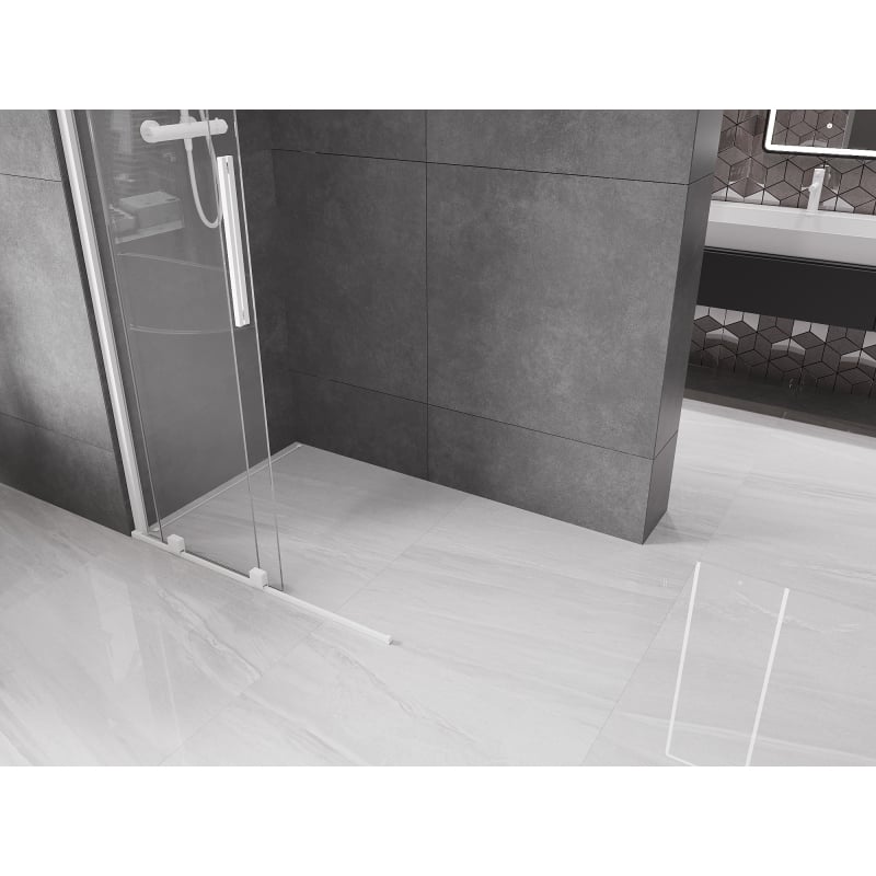 Mexen Velar Walk-in Duschwand verschiebbar 90 x 200 cm, transparent 8 mm, weiß - 871-090-000-03-20