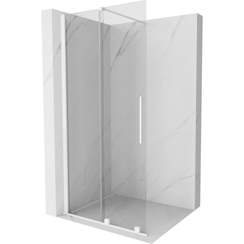 Mexen Velar Duschwand faltbar Walk-in 110 x 200 cm, transparent 8 mm, weiß - 871-110-000-03-20