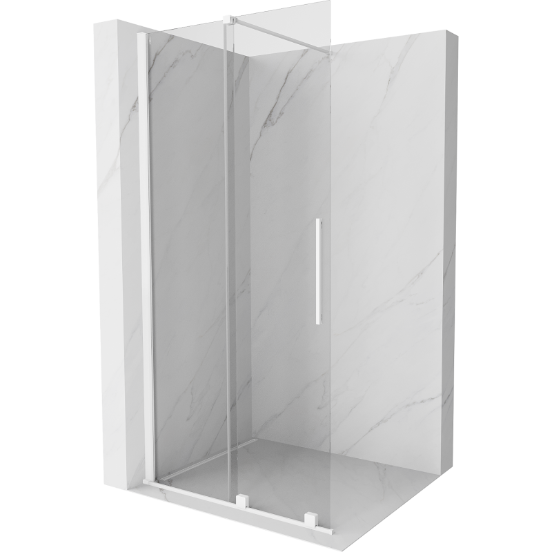Mexen Velar Duschwand zum Schieben Walk-in 110 x 200 cm, transparent 8 mm, weiß - 871-110-000-03-20