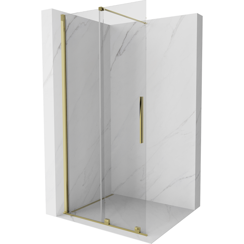 Mexen Velar begehbare Duschwand 70 x 200 cm, transparent 8 mm, gold - 871-070-000-03-50