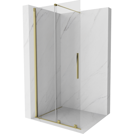Mexen Velar Schiebeduschwand Walk-in 80 x 200 cm, transparent 8 mm, gold - 871-080-000-03-50