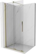 Mexen Velar Duschwand verschiebbar Walk-in 120 x 200 cm, transparent 8 mm, gold - 871-120-000-03-50