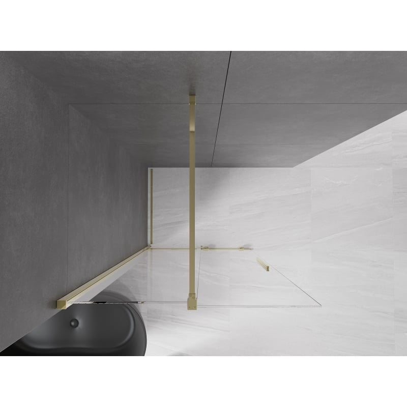 Mexen Velar Schiebetrennwand Walk-in 120 x 200 cm, transparent 8 mm, gold - 871-120-000-03-50