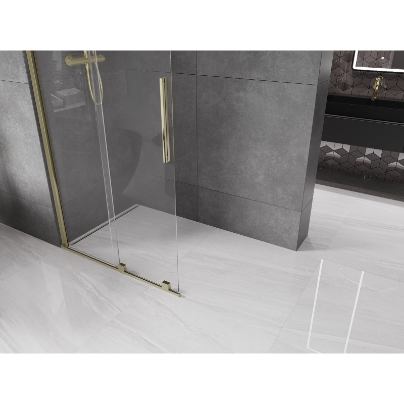 Mexen Velar Duschwand verschiebbar Walk-in 85 x 200 cm, transparent 8 mm, gold - 871-085-000-03-50