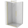 Mexen Velar verschiebbare Walk-in-Duschwand 70 x 200 cm, transparent 8 mm, gebürstetes Gold - 871-070-000-03-55
