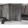 Mexen Velar Duschwand zum Aufschieben Walk-in 75 x 200 cm, transparent 8 mm, gold gebürstet - 871-075-000-03-55