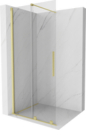 Mexen Velar Duschwand zum Schieben Walk-in 80 x 200 cm, transparent 8 mm, gebürstetes Gold - 871-080-000-03-55