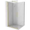 Mexen Velar Duschwand zum Schieben Walk-in 85 x 200 cm, transparent 8 mm, gebürstetes Gold - 871-085-000-03-55