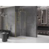 Mexen Velar Duschwand verschiebbar Walk-in 90 x 200 cm, transparent 8 mm, gold gebürstet - 871-090-000-03-55