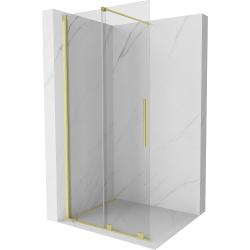 Mexen Velar walk-in Duschwand 110 x 200 cm, transparent 8 mm, gebürstetes Gold - 871-110-000-03-55