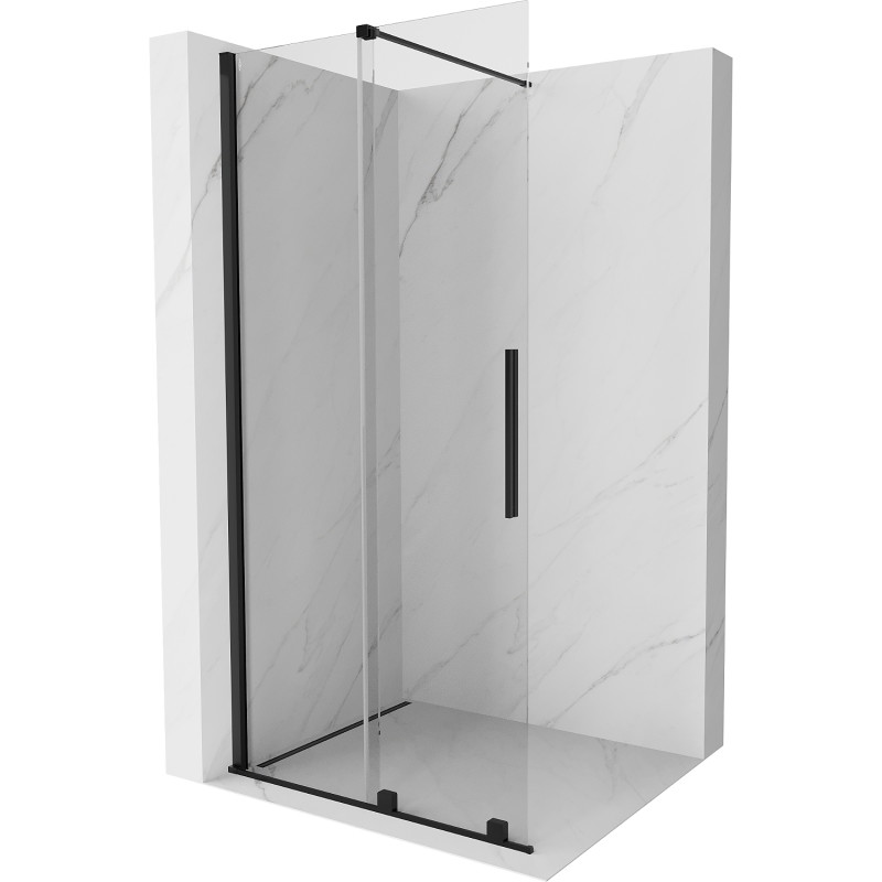 Mexen Velar Schiebedusche-Wandverkleidung Walk-in 70 x 200 cm, transparent 8 mm, schwarz - 871-070-000-03-70