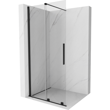Mexen Velar Duschwand schiebbar Walk-in 75 x 200 cm, transparent 8 mm, schwarz - 871-075-000-03-70