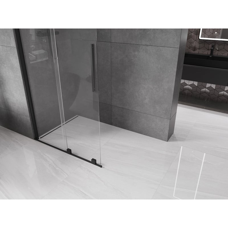 Mexen Velar Walk-In Duschwand zum Schieben 80 x 200 cm, transparent 8 mm, schwarz - 871-080-000-03-70