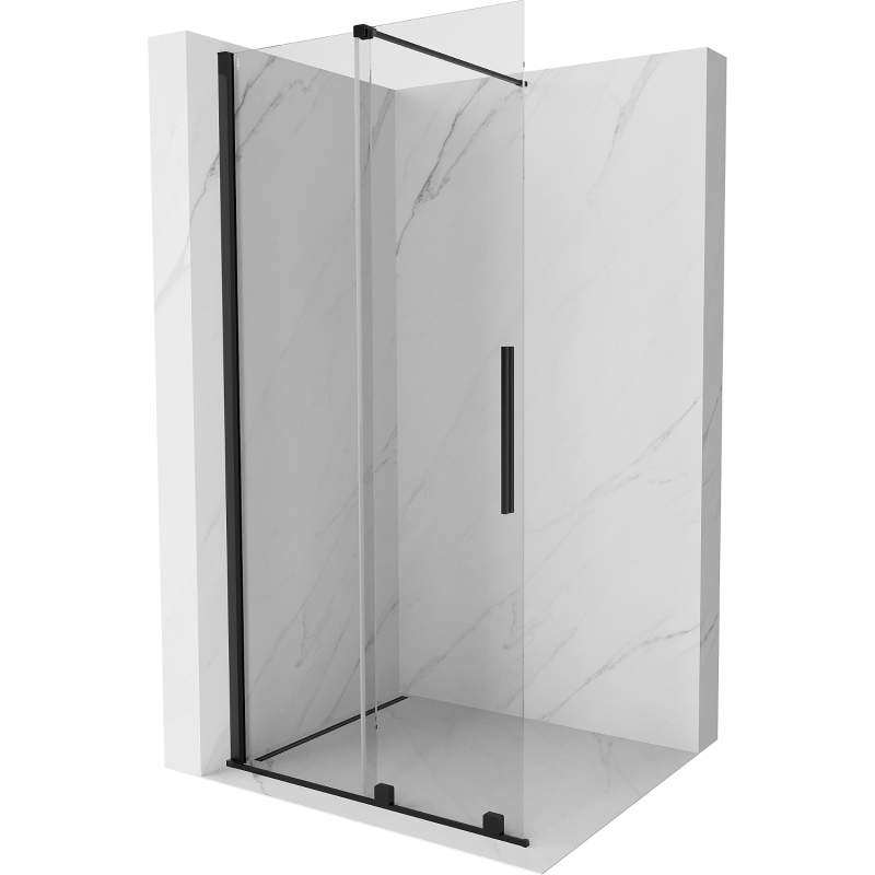 Mexen Velar Schiebetrennwand Walk-in 85 x 200 cm, transparent 8 mm, schwarz - 871-085-000-03-70