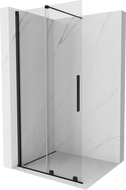Mexen Velar Duschwand Schiebetür Walk-in 90 x 200 cm, transparent 8 mm, schwarz - 871-090-000-03-70