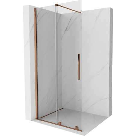 Mexen Velar Duschwand Faltbar Walk-in 80 x 200 cm, transparent 8 mm, roségold - 871-080-000-03-60