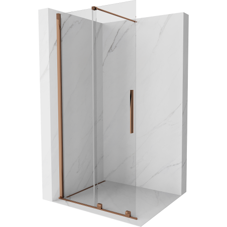 Mexen Velar Duschwand schiebbar Walk-in 80 x 200 cm, transparent 8 mm, Roségold - 871-080-000-03-60