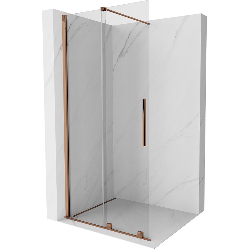 Mexen Velar Schiebbare Duschwand Walk-in 85 x 200 cm, transparent 8 mm, Roségold - 871-085-000-03-60