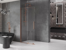 Mexen Velar Walk-In-Duschwand 110 x 200 cm, transparent 8 mm, Roségold - 871-110-000-03-60