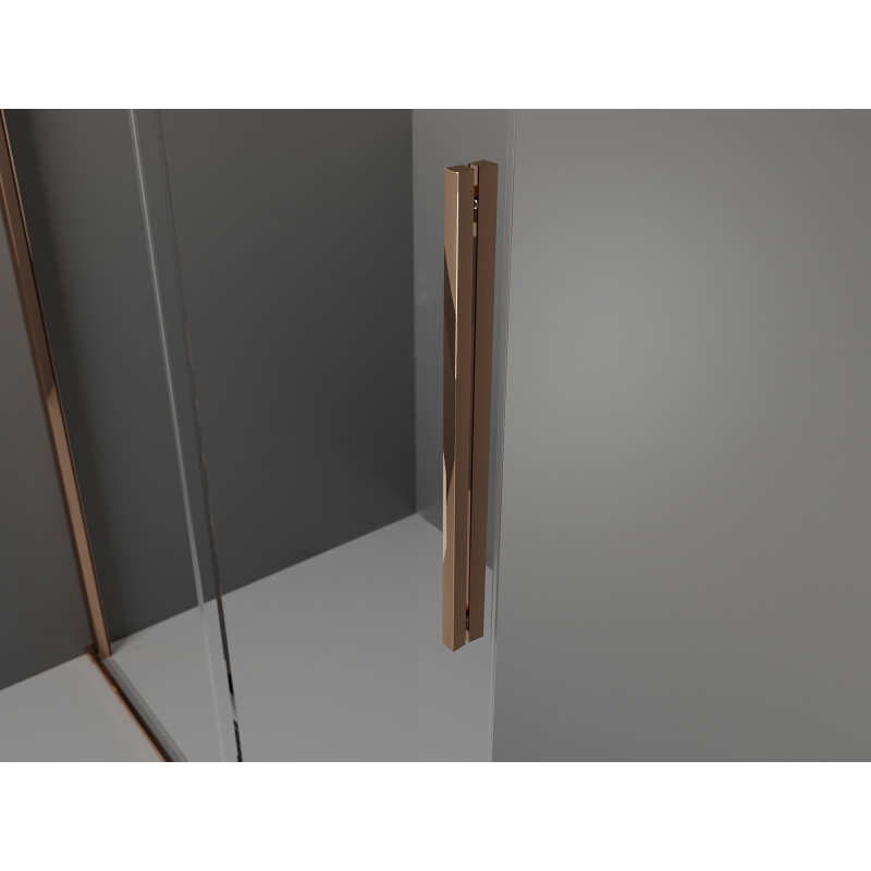 Mexen Velar schiebe Duschwand Walk-in 120 x 200 cm, transparent 8 mm, Roségold - 871-120-000-03-60