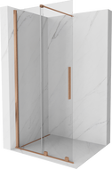 Mexen Velar Duschwand verschiebbar Walk-in 80 x 200 cm, transparent 8 mm, gebürstetes Kupfer - 871-080-000-03-65