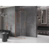 Mexen Velar Duschwand verschiebbar Walk-in 80 x 200 cm, transparent 8 mm, gebürstetes Kupfer - 871-080-000-03-65