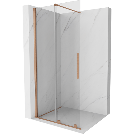 Mexen Velar Duschwand Schiebetür Walk-in 110 x 200 cm, transparent 8 mm, gebürstetes Kupfer - 871-110-000-03-65