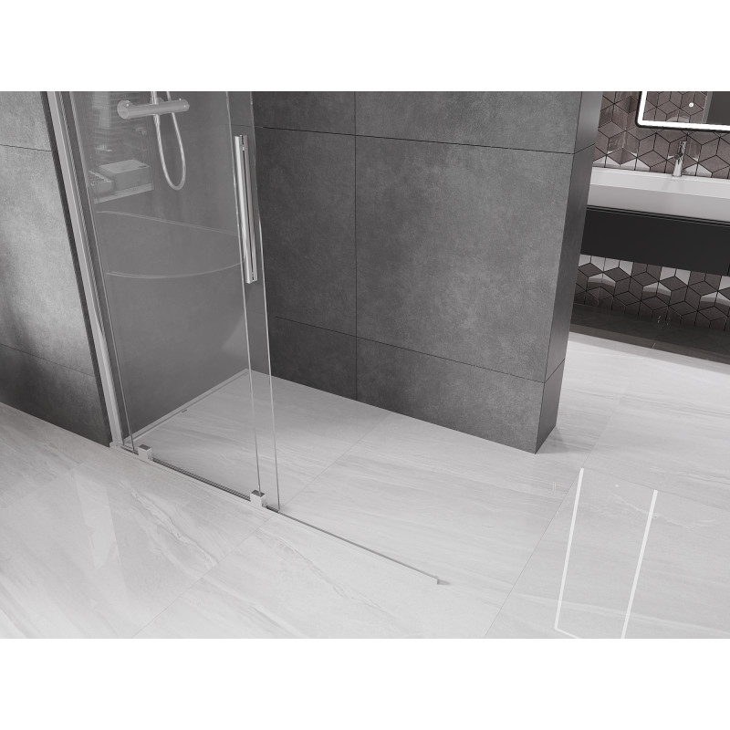 Mexen Velar Duschwand verschiebbar Walk-in 130 x 200 cm, transparent 8 mm, Chrom - 871-130-000-03-01