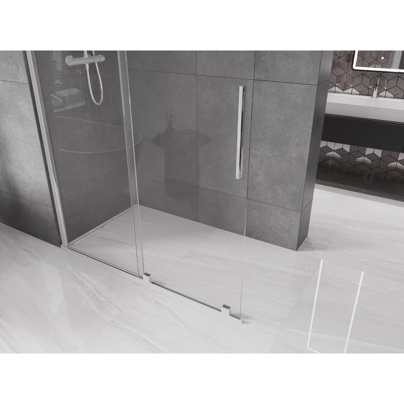 Mexen Velar Duschwand zum Schieben Walk-in 150 x 200 cm, transparent 8 mm, Chrom - 871-150-000-03-01