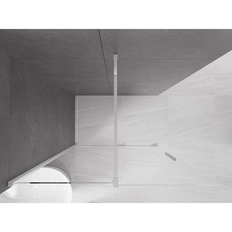 Mexen Velar Duschwand zum Schieben Walk-in 150 x 200 cm, transparent 8 mm, Chrom - 871-150-000-03-01